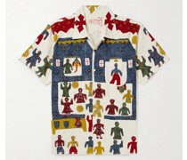Craft Chintan Patchwork-Hemd aus Baumwolle mit Print und Stickereien