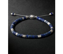 Armband aus Kordel mit brüniertem Silber und Lapislazuli