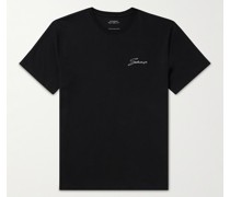 Signature T-Shirt aus Baumwoll-Jersey mit Logostickerei