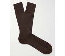No 2 Ribbed Cashmere-Blend Socks