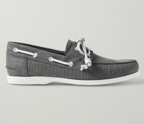 Sidmouth Bootsschuhe aus Nubukleder mit Krokodileffekt
