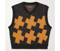 Jacquard-Knit Mohair-Blend Sweater Vest
