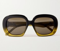 Curvy Sonnenbrille mit rundem Rahmen aus Azetat