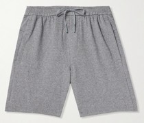 Gerade geschnittene Shorts aus strukturiertem doppellagigem Jersey aus einer Baumwollmischung mit Kordelzugbund