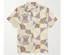 Malick Camp-Collar Printed Cotton and Silk-Blend Shirt