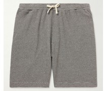 Shorts mit geradem Bein aus Baumwoll-Jersey mit Streifen und Kordelzugbund