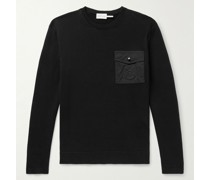 Pullover aus Baumwolle mit Twill-Besatz und Logoapplikation