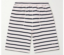 Striped Organic Cotton-Jersey Drawstring Shorts