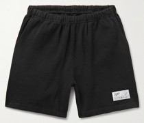 Gerade geschnittene Shorts aus Baumwoll-Jersey mit Logoapplikation