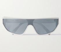 Sonnenbrille mit rechteckigem Rahmen aus Azetat