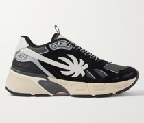 Palm Runner Sneakers aus Leder, Mesh und Veloursleder