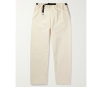 Gerade geschnittene Hose aus Baumwoll-Twill mit Gürtel