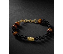 Armband aus 18 Karat Gold, Koralle und Onyx