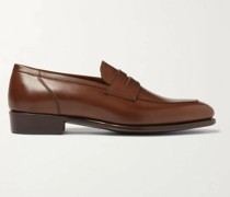 + George Cleverley Newport Leather Penny Loafers