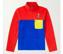 Colour-Block Shell-Trimmed Half-Zip Sweatshirt