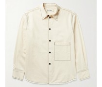 Hemdjacke aus Baumwolle mit Kontrastnähten