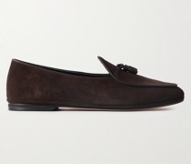 Marphy Loafers aus Veloursleder mit Lederbesatz und Troddeln