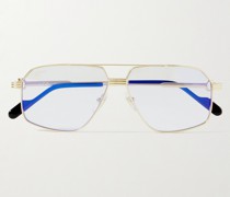 Aviator-Style Gold-Tone Titanium Optical Glasses
