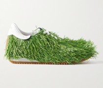 Sneakers aus Raffiabast und Canvas