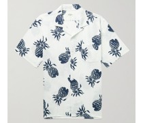 Palm Mc Pat Hemd aus einer bedruckten Leinen-Baumwollmischung mit wandelbarem Kragen