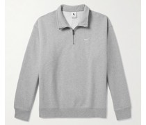 Solo Swoosh Sweatshirt aus Jersey aus einer Baumwollmischung mit Logostickerei und kurzem Reißverschluss