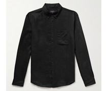 Hemd aus Leinen mit Button-Down-Kragen