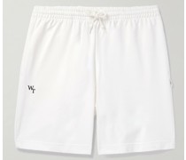 Gerade geschnittene Shorts aus Jersey aus einer Baumwollmischung mit Logostickerei