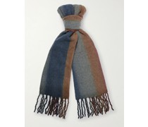 Gestrickter Schal mit Farbverlauf und Fransen