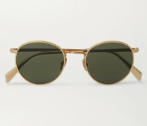 Goldfarbene Sonnenbrille mit rundem Rahmen