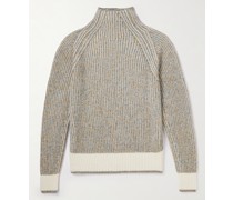 Snow Wander Pullover mit Stehkragen aus einer Kaschmir-Seidenmischung in Rippstrick