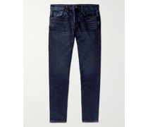 Gerade geschnittene Jeans aus Selvedge Denim in Stückfärbung