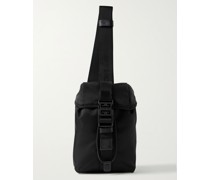 Mini Leather-Trimmed Nylon Sling Backpack
