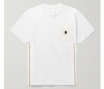 + Carhartt WIP T-Shirt aus Baumwoll-Jersey mit Canvas-Besatz, Logoapplikation und Reißverschlüssen