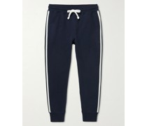 Tapered Striped Cotton and Cashmere-Blend Jersey Sweatpants