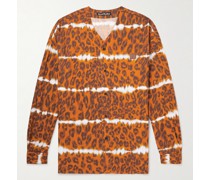 Sandit Hemd aus einer Biobaumwollmischung mit Leopardenprint und Fischgratwebung