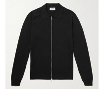 Alston schmal geschnittener Cardigan aus Merinowolle mit Reißverschluss