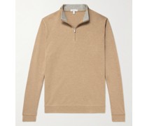 Crown Sweatshirt aus Piqué aus einer Baumwollmischung mit kurzem Reißverschluss