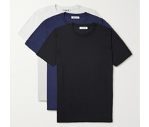 Set aus drei T-Shirts aus Jersey aus einer Mischung aus Lyocell und Pima-Baumwolle