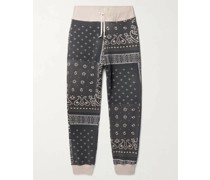 Tapered Bandana-Print Fleece-Back Cotton-Jersey Sweatpants