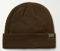 Gerippte Beanie aus Wolle