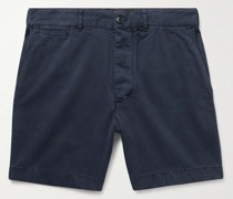 Gerade geschnittene Shorts aus Baumwoll-Twill