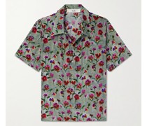 Noam Hemd aus Satin mit Blumenprint und Reverskragen