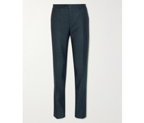 Houndstooth Wool Suit Trousers