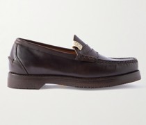 Fabro Folk Leather Penny Loafers