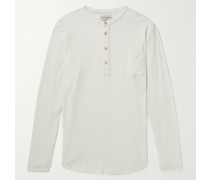 Swanfield schmal geschnittenes Henley Shirt aus Baumwoll-Jersey in Rippstrick