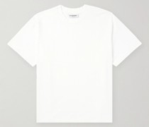T-Shirt aus Baumwoll-Jersey mit Stickerei in Stückfärbung