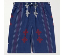 Kobe Shorts aus Baumwolle mit Streifen und Stickereien