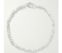 Gnocchi Perlenkette mit Details aus Silber