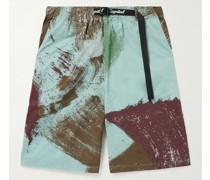 Gerade geschnittene Shorts aus bedrucktem Shell