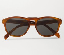 Sonnenbrille mit rundem Rahmen aus Azetat in Schildpattoptik